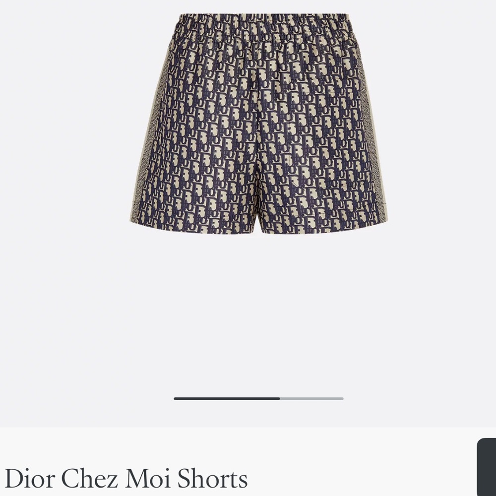 Dior Beige and Navy Chez Moi Athletic Shorts